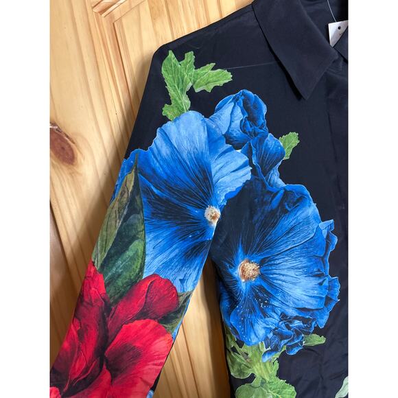 Alice and Olivia Willa Button Front Floral Silk Top Size XS Le Parisien $350 - Picture 11 of 14